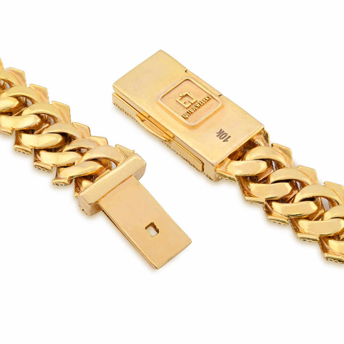 10K yellow Gold 23.5CT Natural Diamond 14MM Cuban Link Chain 22" Men Necklace 169.6g — view 2