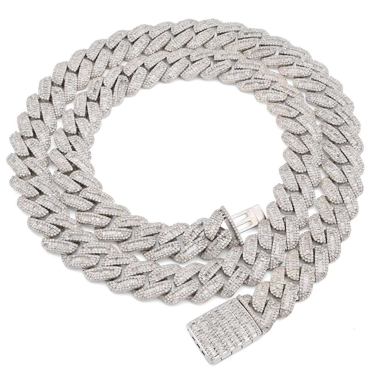 925 Sterling Silver 20.26 CT natural Diamond 13 MM Cuban Link Necklace 22" Men Chain 113.6 g — view 4