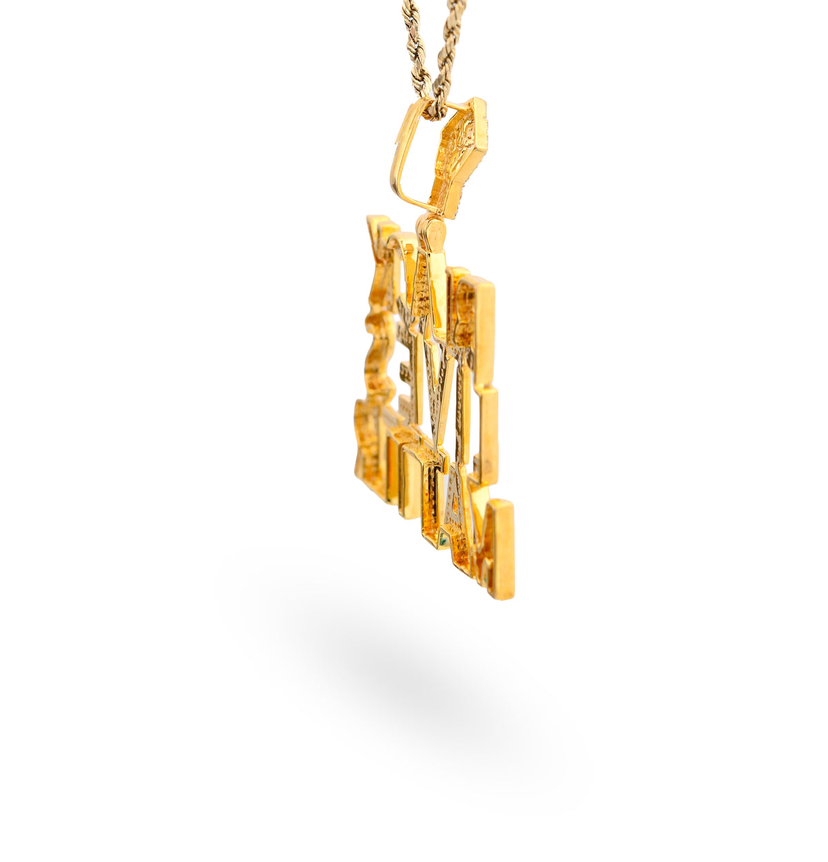 10K Yellow Gold 1.65CT Natural Diamond "BLACK LIVES MATTER" Men Pendant Women — view 9