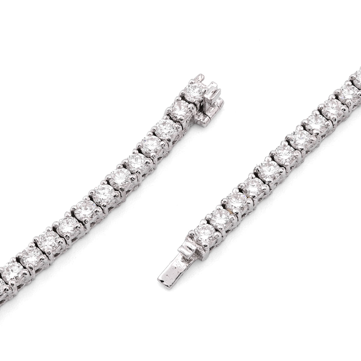 925 SS 9CT Lab Diamond Tennis Chain Men Women Necklace 16" — view 4