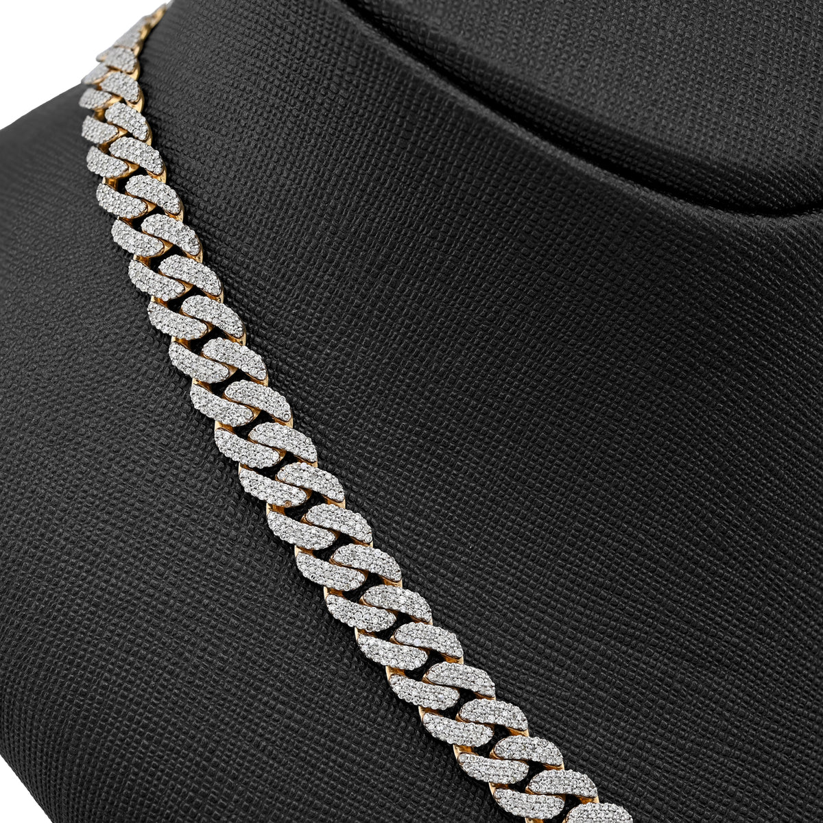 10K Yellow Gold 9.5 CT Natural Diamond Cuban Link Chain 8 MM Men 54.6 g Necklace 22" — view 9