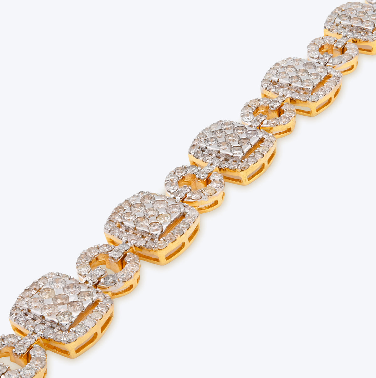 10K Yellow Gold Natural Diamond 7.4CT Round10MM Tennis Bracelet 8" Men Women 21.5g — view 3