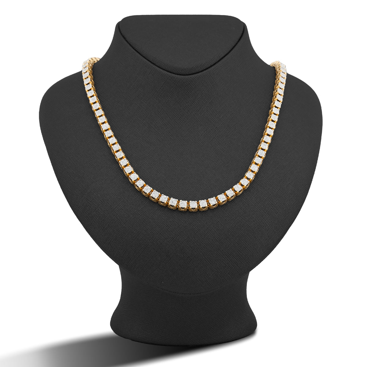 10K Yellow Gold 3.62CT 20" Natural Diamond Men Tennis Chain — view 2