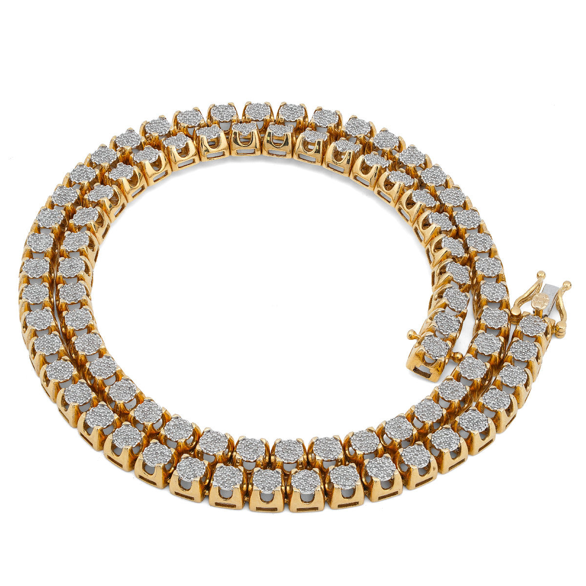 10K Yellow Gold 3.62CT 20" Natural Diamond Men Tennis Chain — view 9