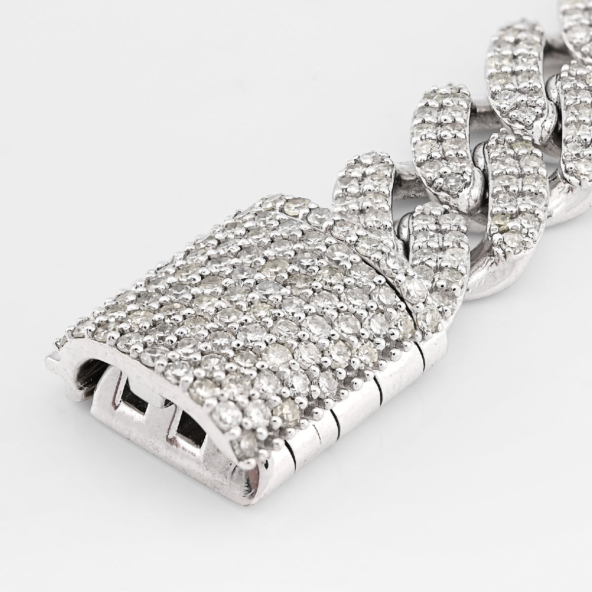 10K White Gold 5.35CT Natural Diamond Round 10MM Cuban Link Men Women 8" Bracelet 35.3g — view 2