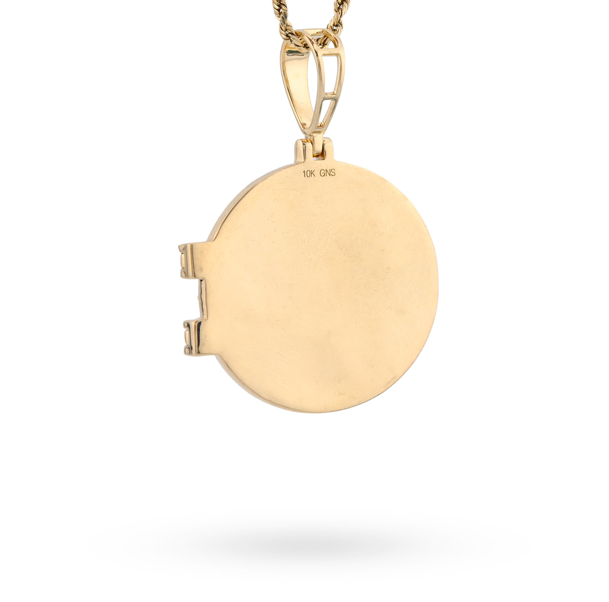 10K Yellow Gold Vault Door Memory Picture Pendant 1.2CT Natural Diamond Men Women Charm — view 7