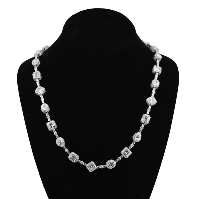 10K White Gold 58.02CT Lab Solitaire Diamond Chain Men Women — view 1