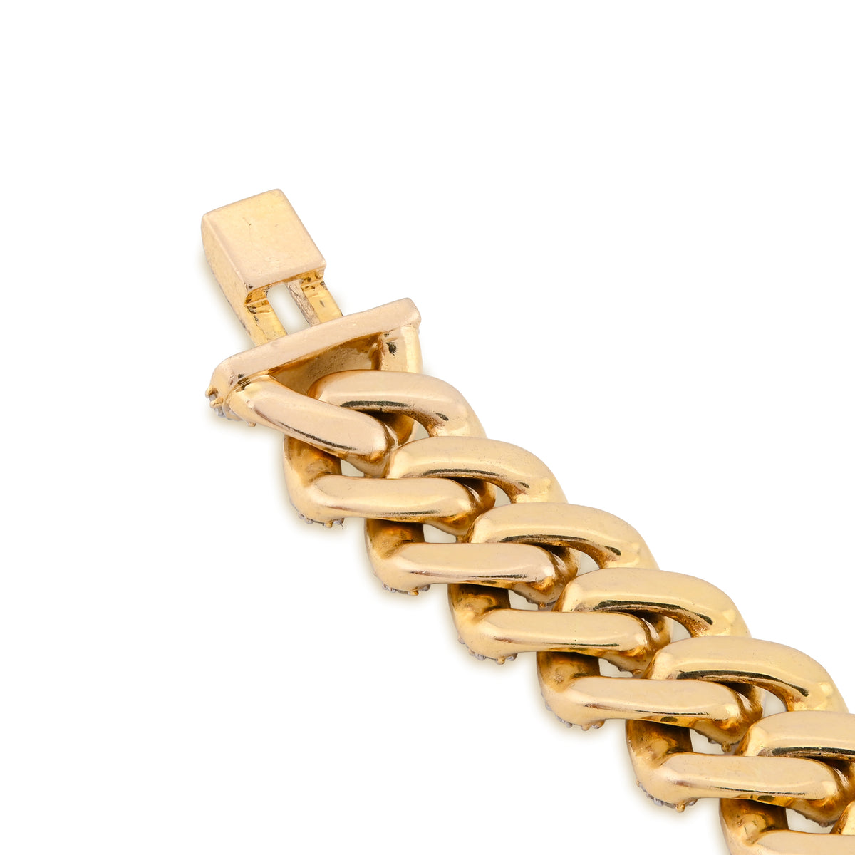 10K Yellow Gold 5.35CT Natural Diamond 10MM Cuban Link 8" Bracelet 35.7g Men Women — view 7