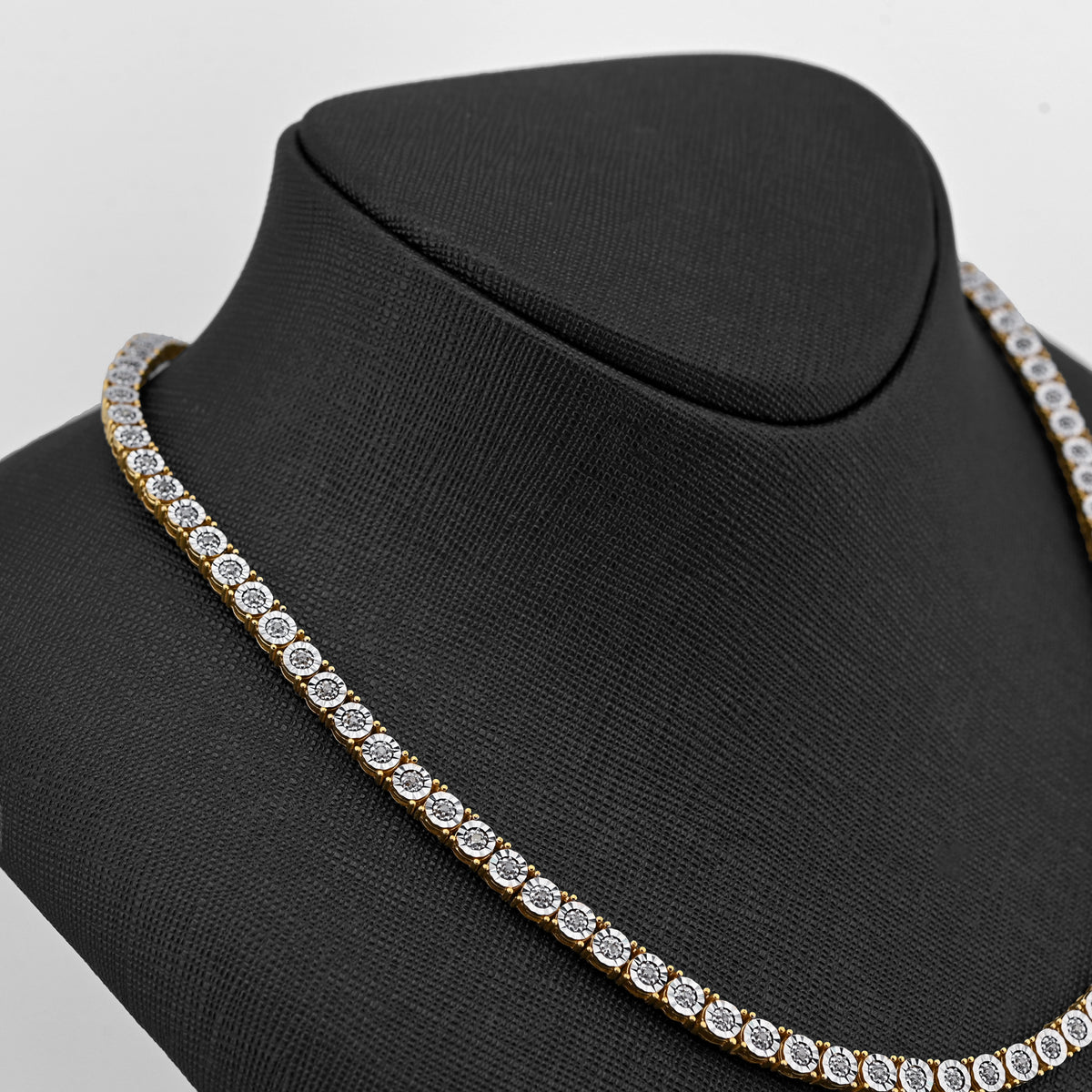 925 Yellow 2CTW Natural Diamond Tennis Chain 4.5MM Necklace 18" Men — view 6