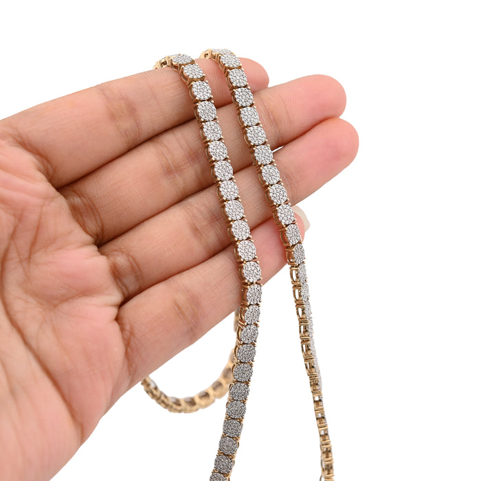 10K Yellow Gold 5 CT Natural Diamond 4.5 MM Tennis Chain 20" Men 21.9 g Necklace — view 1