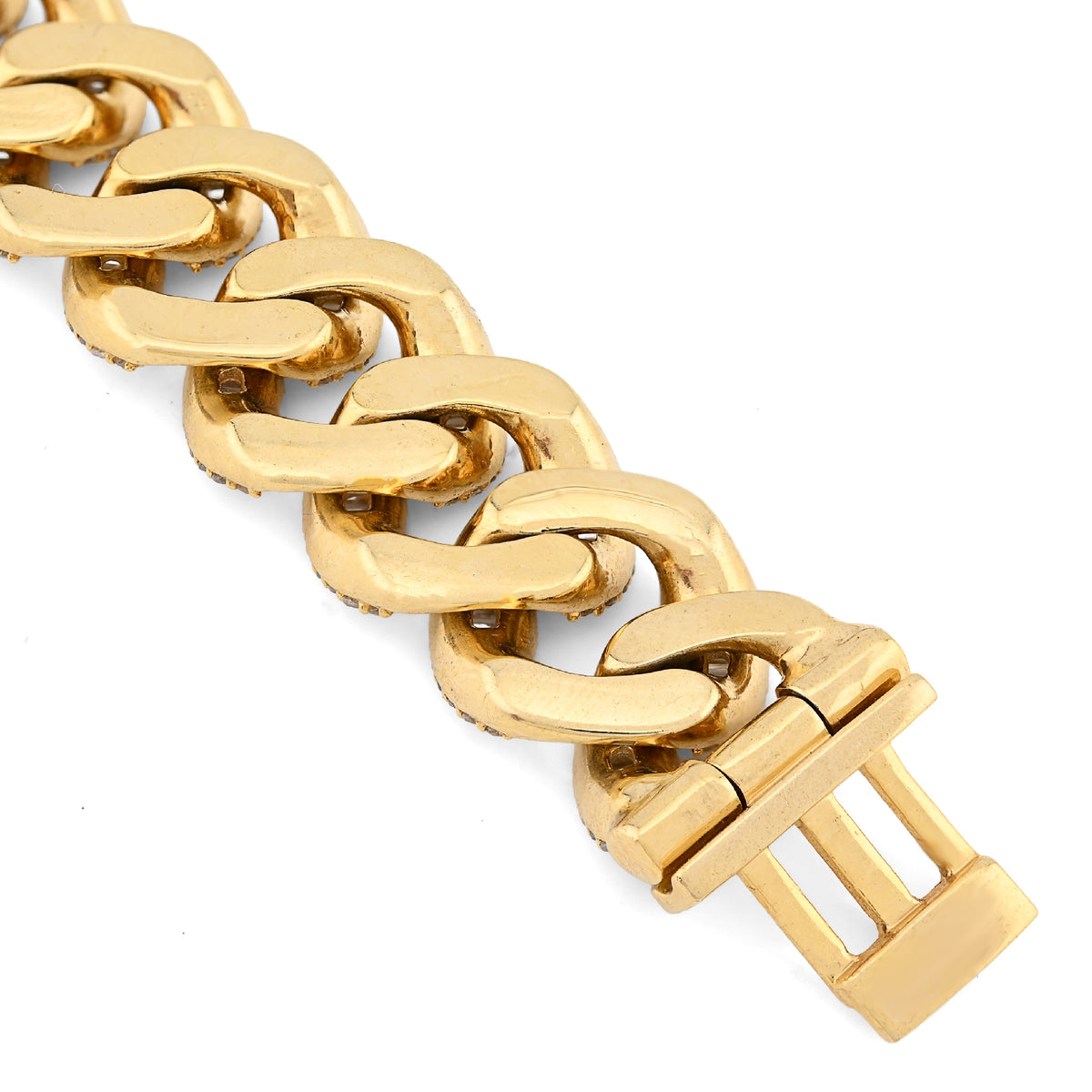 10K Yellow Gold 6.75 CT natural Diamond Round/Baguette 12MM Cuban Link Bracelet 49.4g Men 8"  — view 6