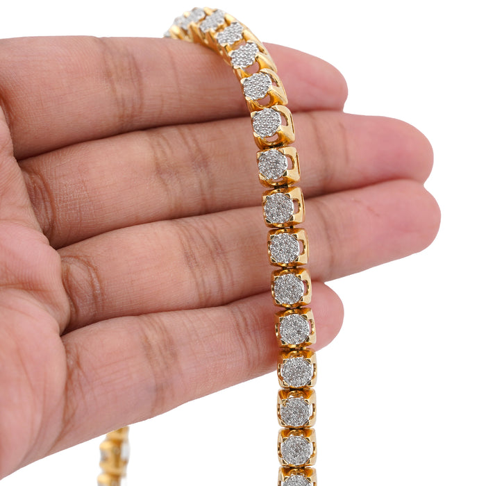10K Yellow Gold 3.62CT 20" Natural Diamond Men Tennis Chain — view 1