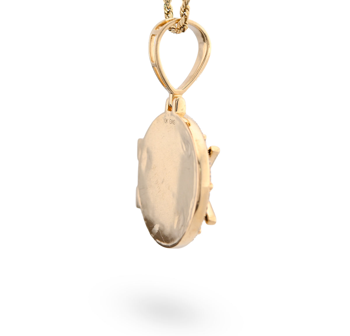 10K Yellow Gold Vault Door Memory Picture Pendant 0.6CT Natural Diamond Men Women Charm — view 10