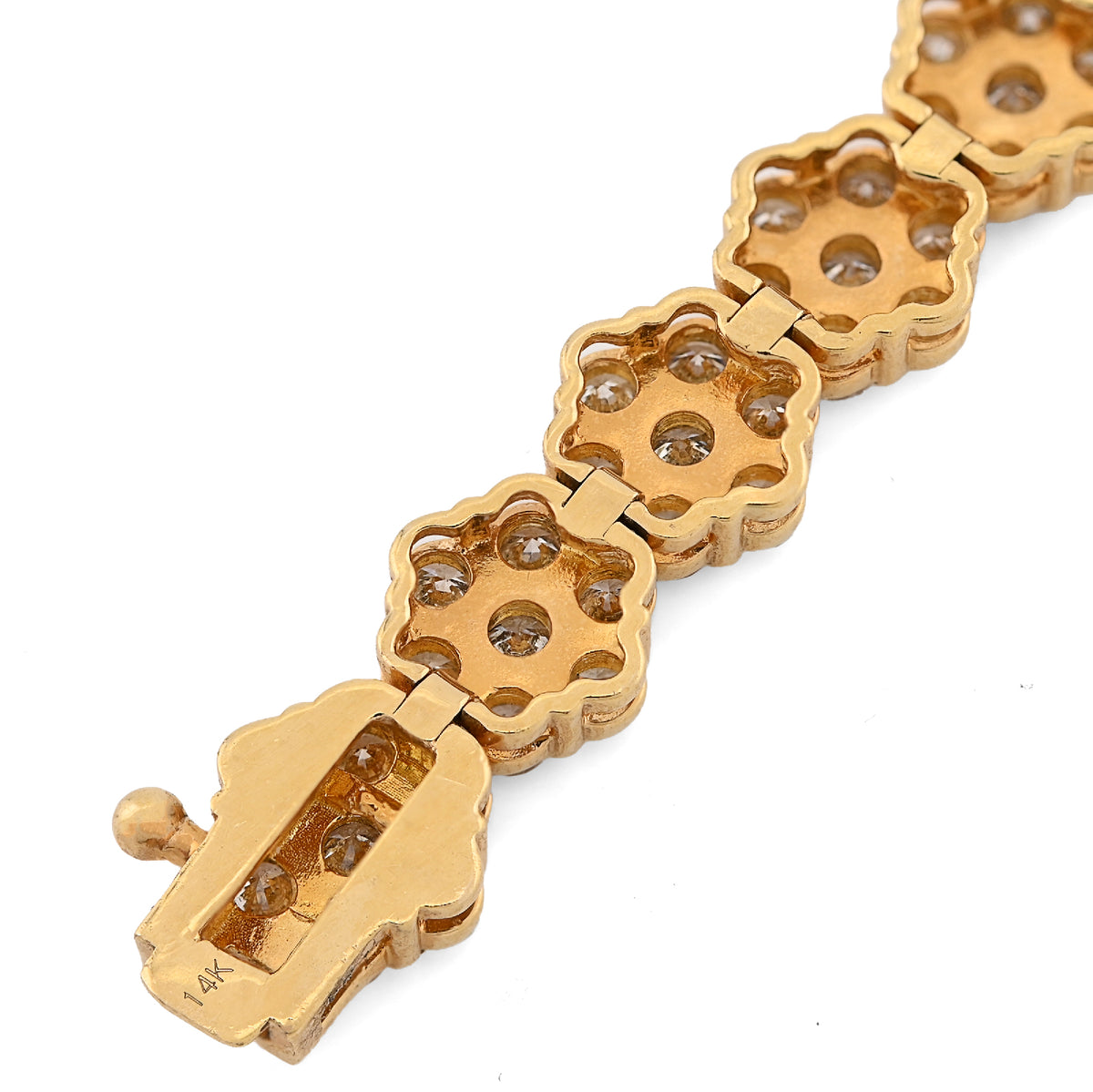 10K Yellow Gold 7.5CT Natural Diamond Hexagon 5MM Tennis Bracelet Men Women 8" 16.6g — view 5