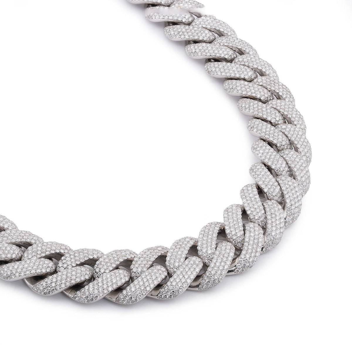 925 SS 20MM 76.45CT Cuban Link 447.2 Grams Lab Diamond 22" Men Chain — view 5