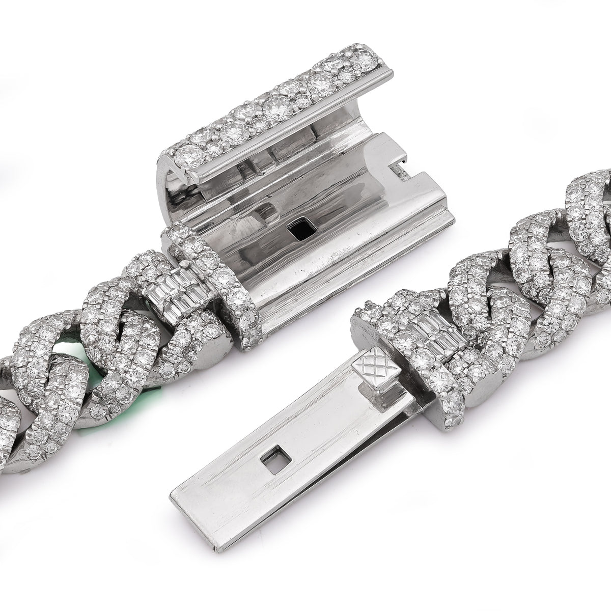 18MM Cuban Link Chain 104.5CT Lab Diamond 925 Silver 22" Big Pointer Men Necklace — view 7