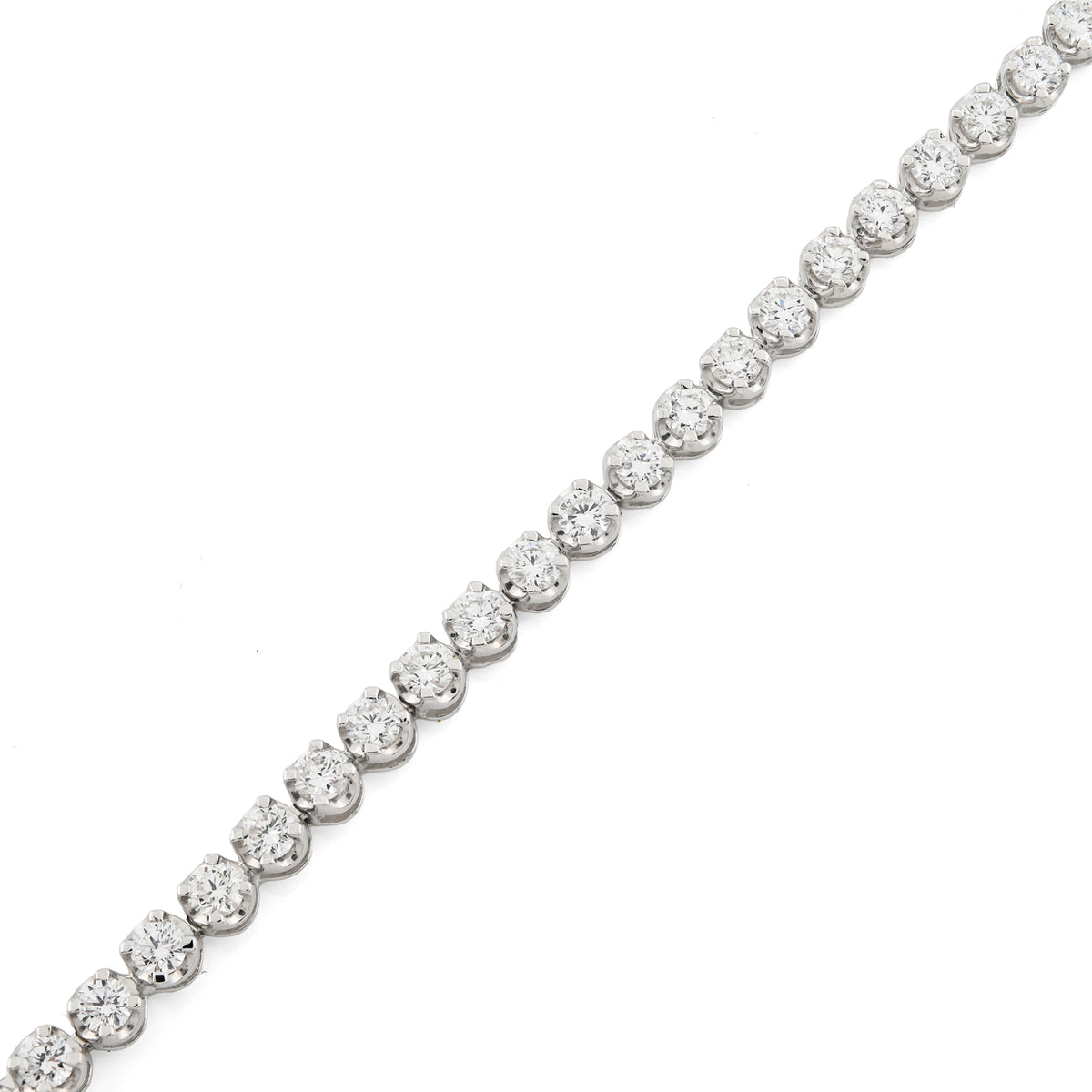 925 Silver 2 CTW Lab Diamond Bracelet 7" Men Women — view 4
