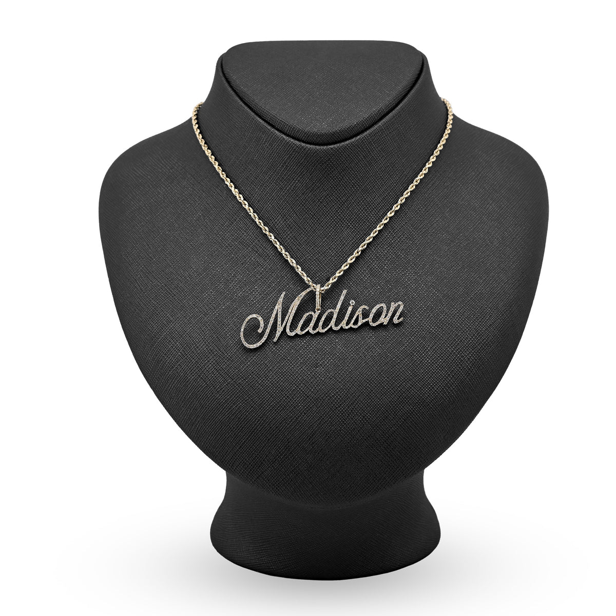 10K Yellow Gold 1.5 CT Natural Diamond "MADISON" Name Pendant 5.0 g Women Charm — view 2