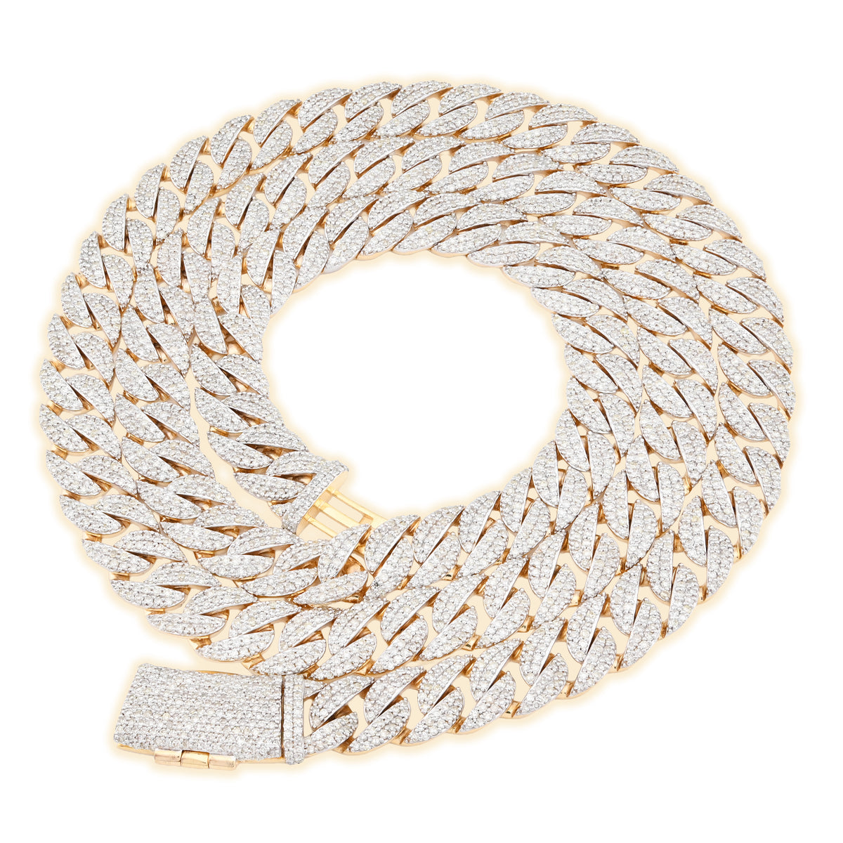 10K yellow Gold 10.3 CT Natural Diamond 8 MM Cuban Link Necklace 22" Men Chain 41.7 g — view 5