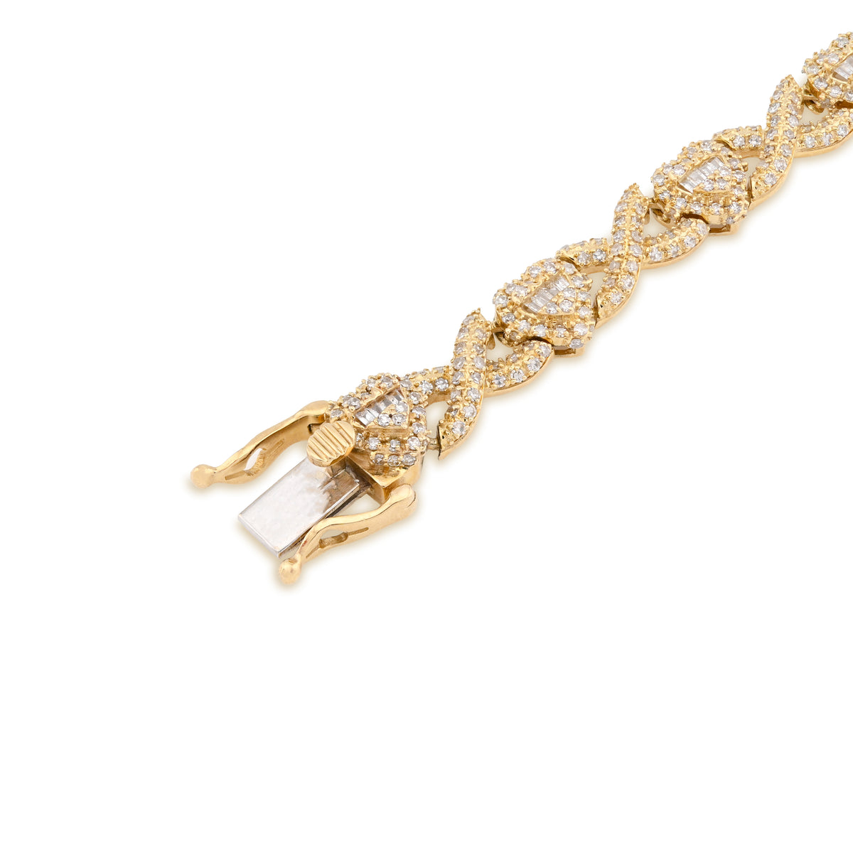 10K Yellow Gold 2.6 CT Natural Diamond Infinity Heart Bracelet 7MM 7.5" Women  — view 2