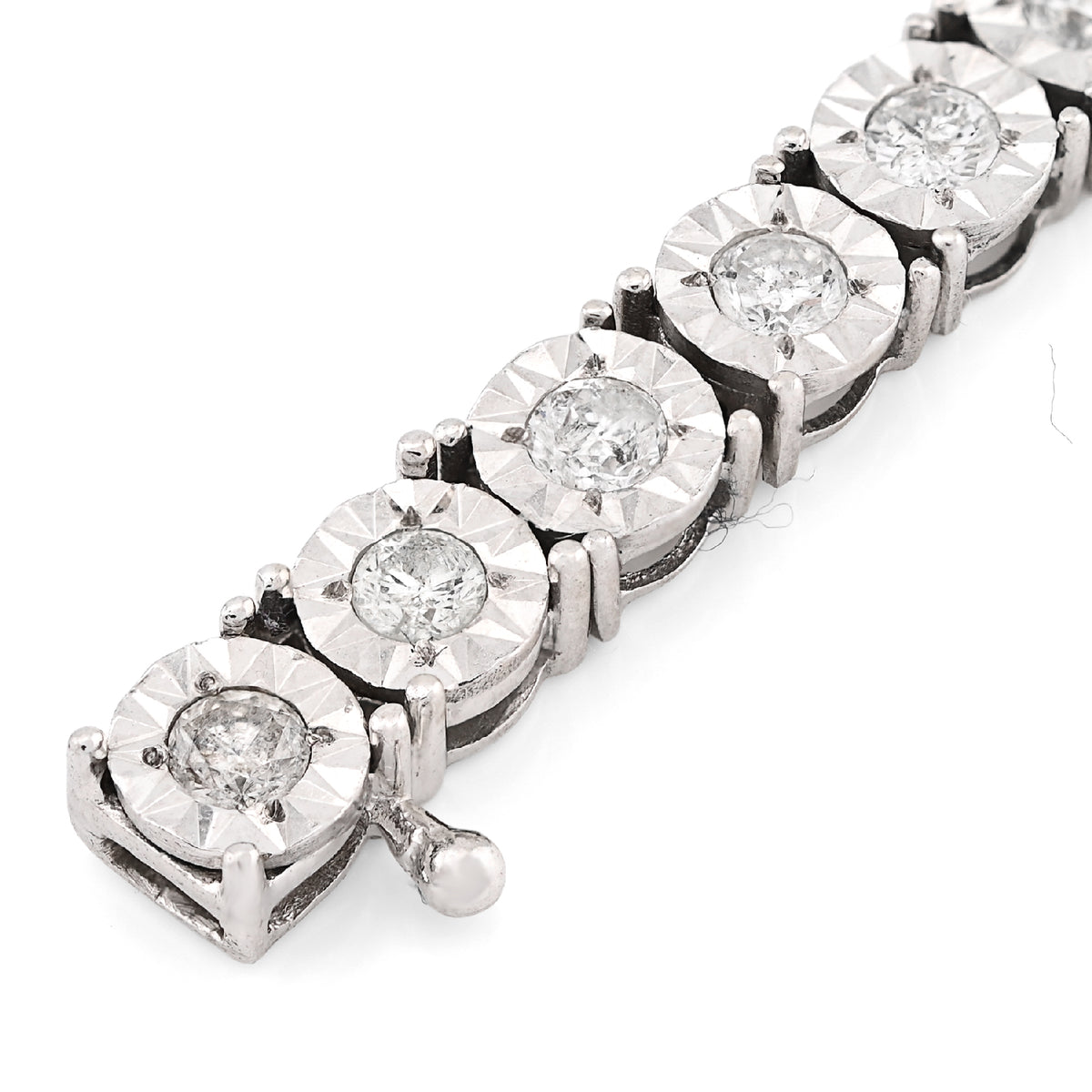 14K White Gold 3 CT Natural Diamond Tennis 7" 4.5MM Bracelet — view 5