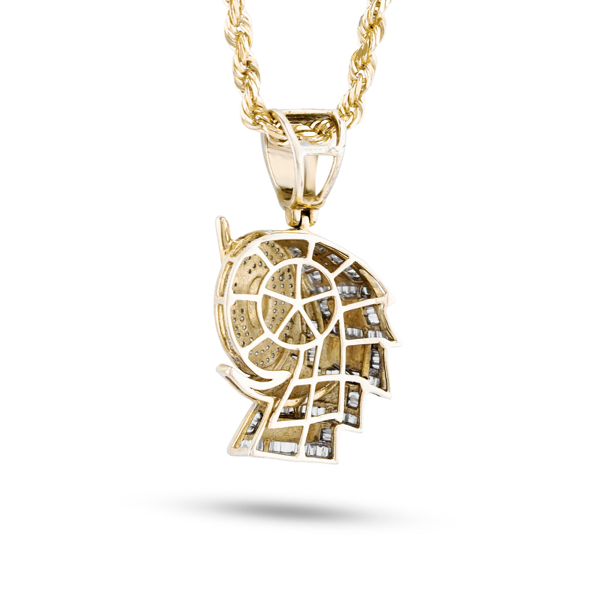 Roll Of Money Iced Out Charm Baguette/ Round 2ct Natural Diamond 10K Gold Men Women Pendant