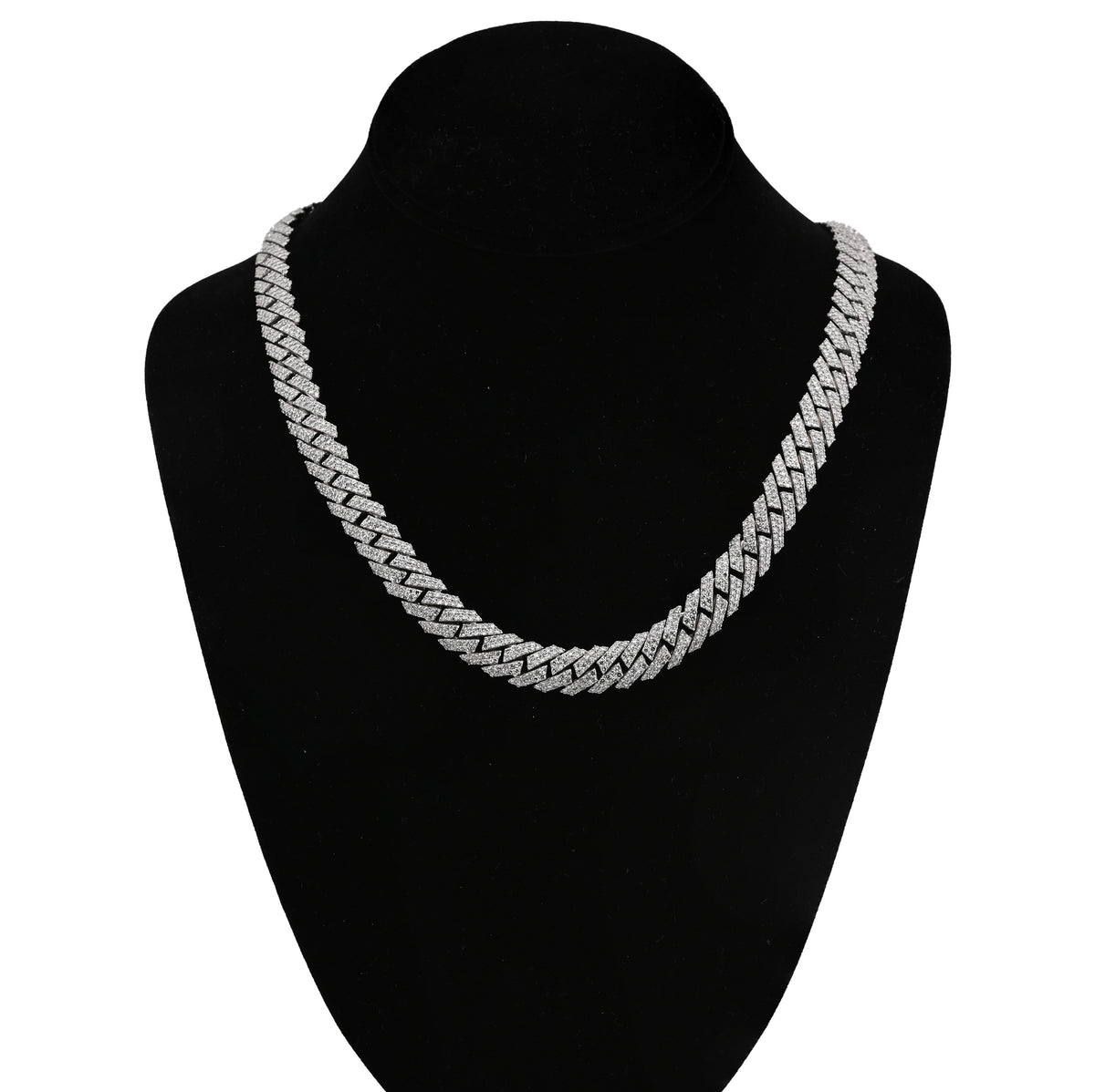 925 SS 26.45CT Lab Diamond 11MM Snake Cuban Link Men Chain 21" Necklace — view 1