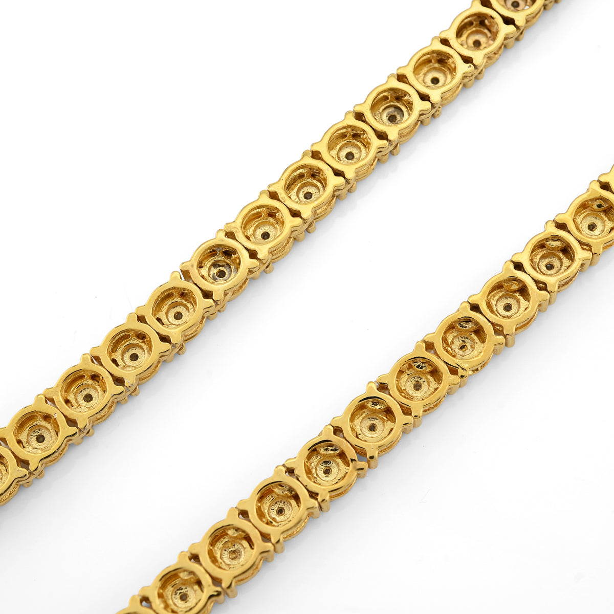 925 Yellow 2CTW Natural Diamond Tennis Chain 4.5MM Necklace 18" Men — view 1