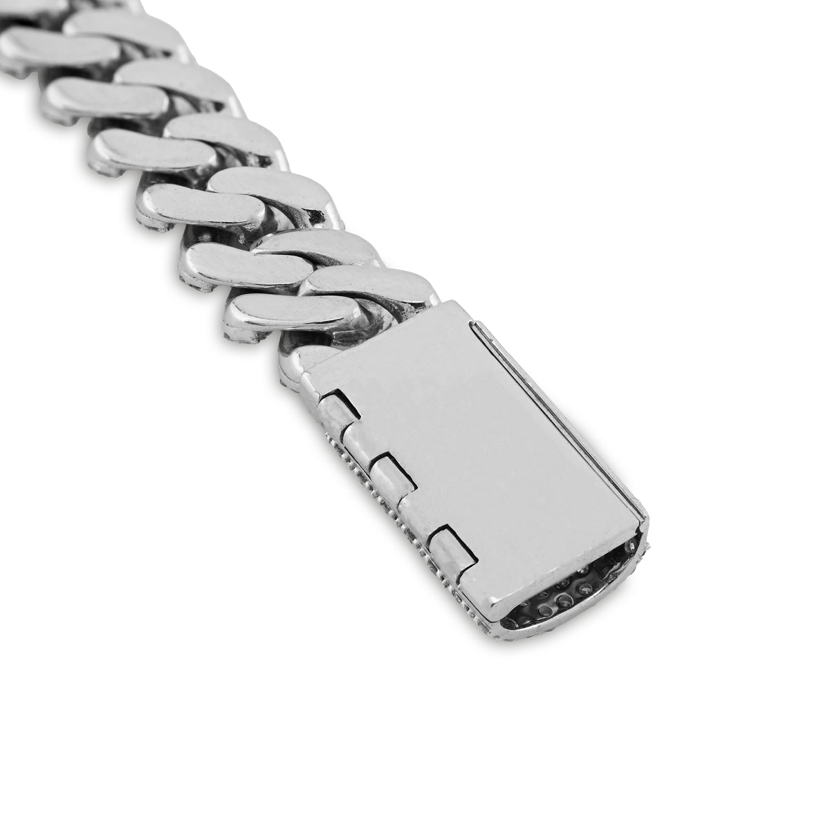 925 SS 9.50 CT Lab Diamond Cuban Link 10mM Chain 42.8g 8" Men Women Bracelet — view 5