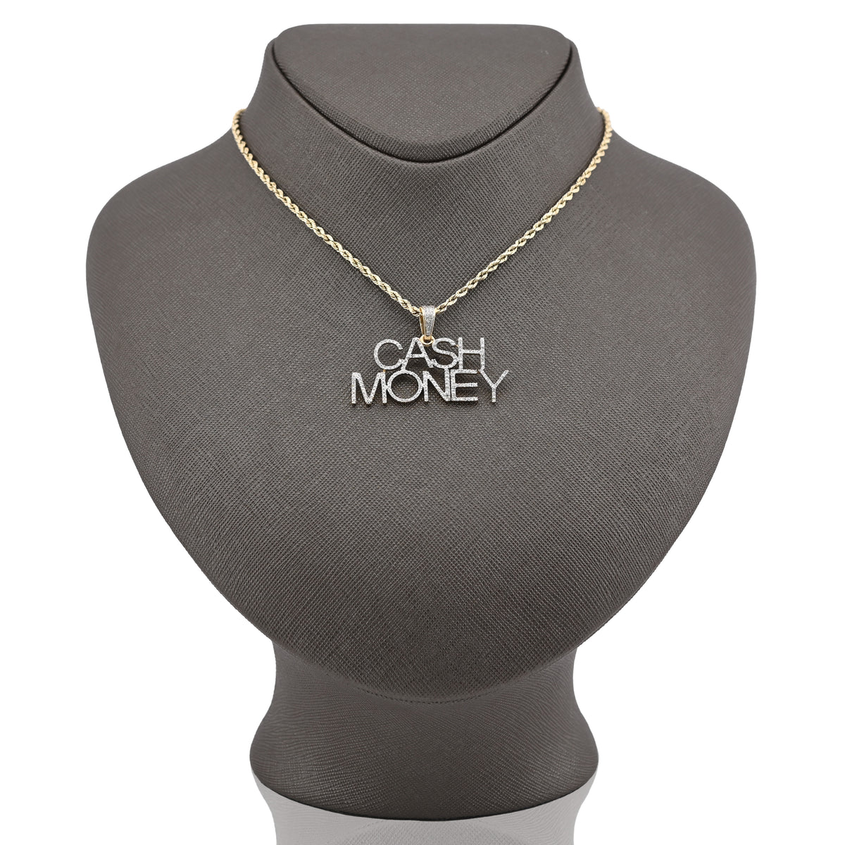 10K Yellow Gold 1CT "CASH MONEY" Natural Diamond Pendant Men Women Custom Charm — view 10