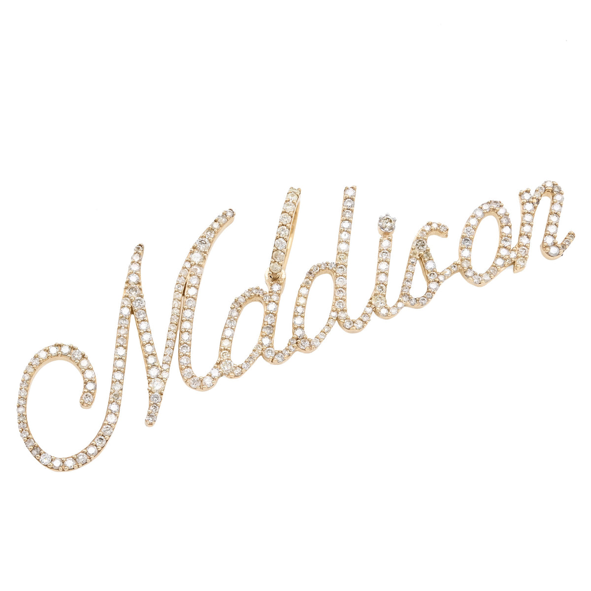 10K Yellow Gold 1.5 CT Natural Diamond "MADISON" Name Pendant 5.0 g Women Charm — view 9