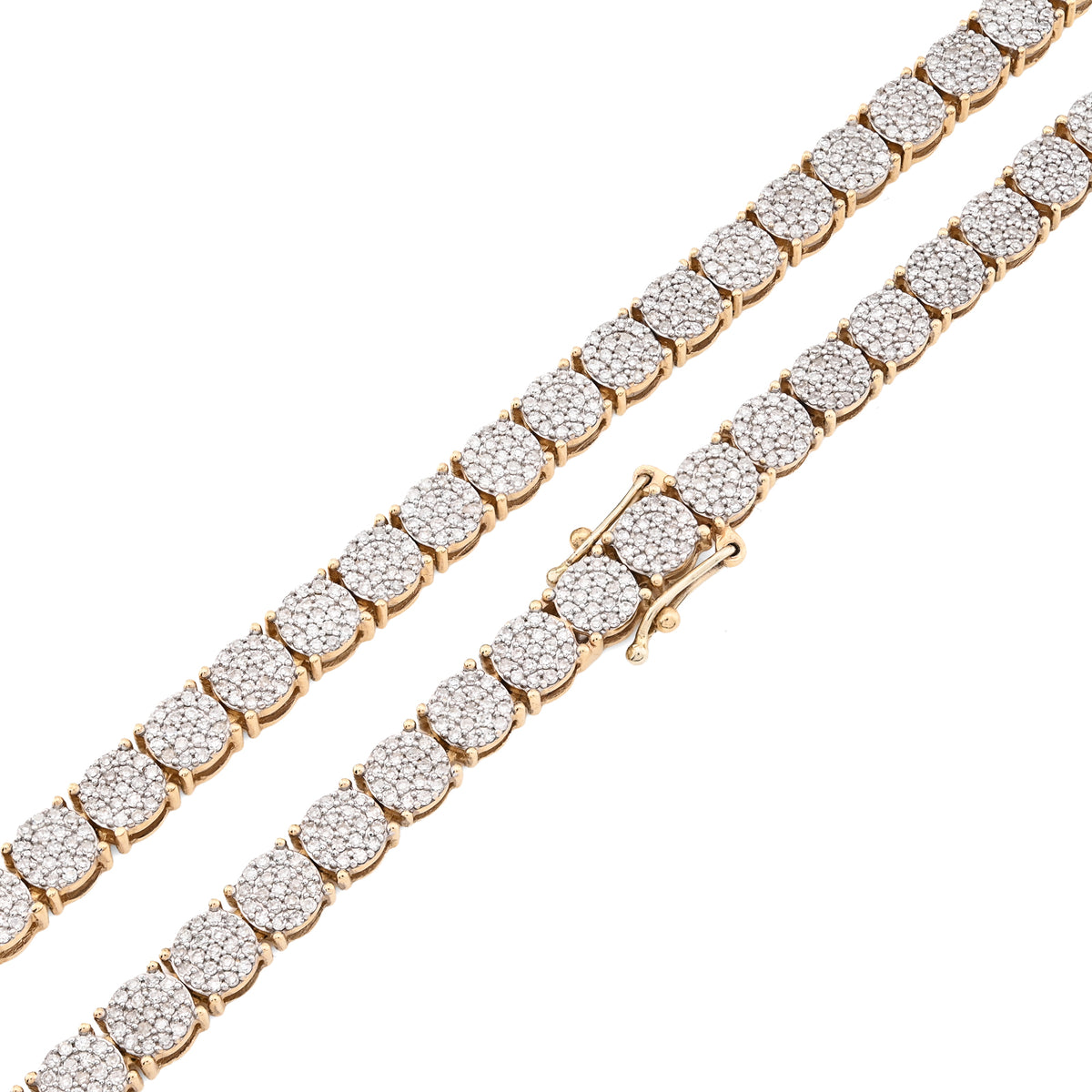 10K Yellow Gold 5 CT Natural Diamond 4.5 MM Tennis Chain 20" Men 21.9 g Necklace — view 2