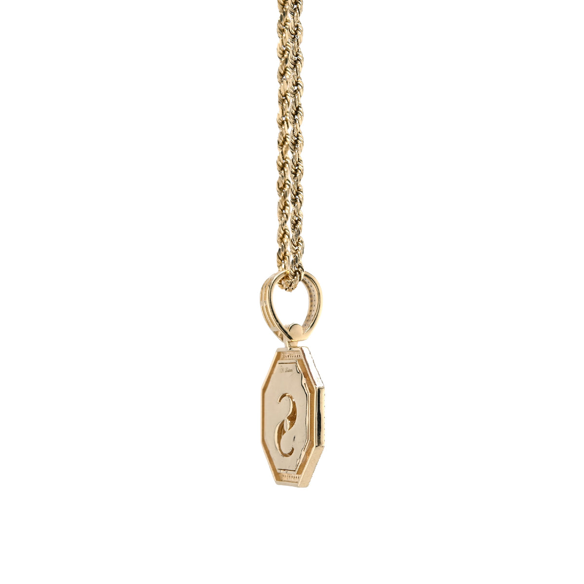 10K Yellow Gold 0.42CT Natural Diamond "$" Dollar Charm Men Pendant — view 1