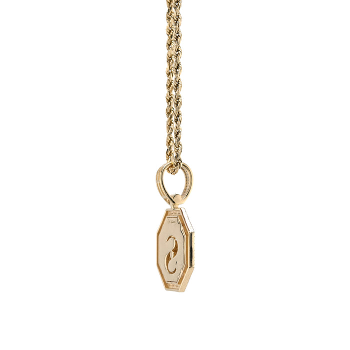 10K Yellow Gold 0.42CT Natural Diamond "$" Dollar Charm Men Pendant — view 1