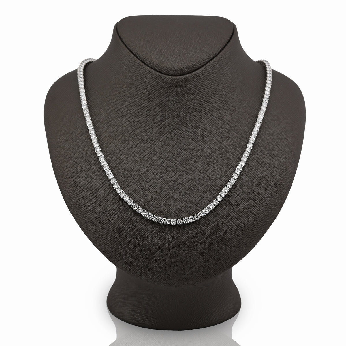 10K White Gold 29.32CT Lab Diamond Pointer Chain 22" Tennis Chain 4MM Men Women 31.5g — view 2