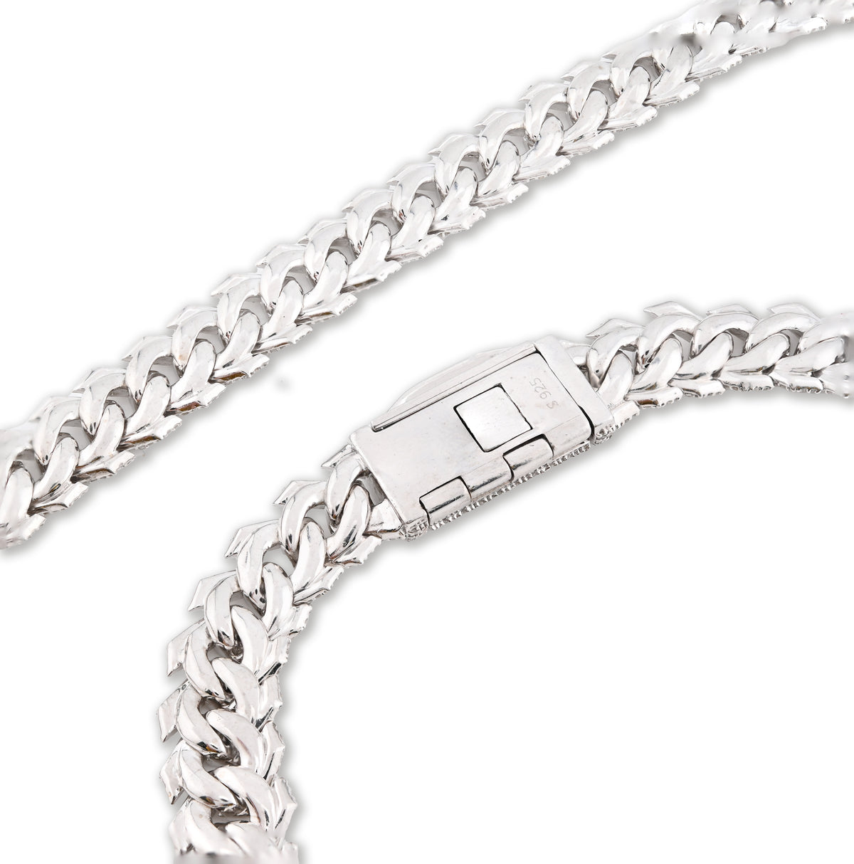 925 Sterling Silver 14.83 CT Natural Diamond 12 MM Snake Cuban Link Necklace 18" Men Chain 96.7 g — view 3
