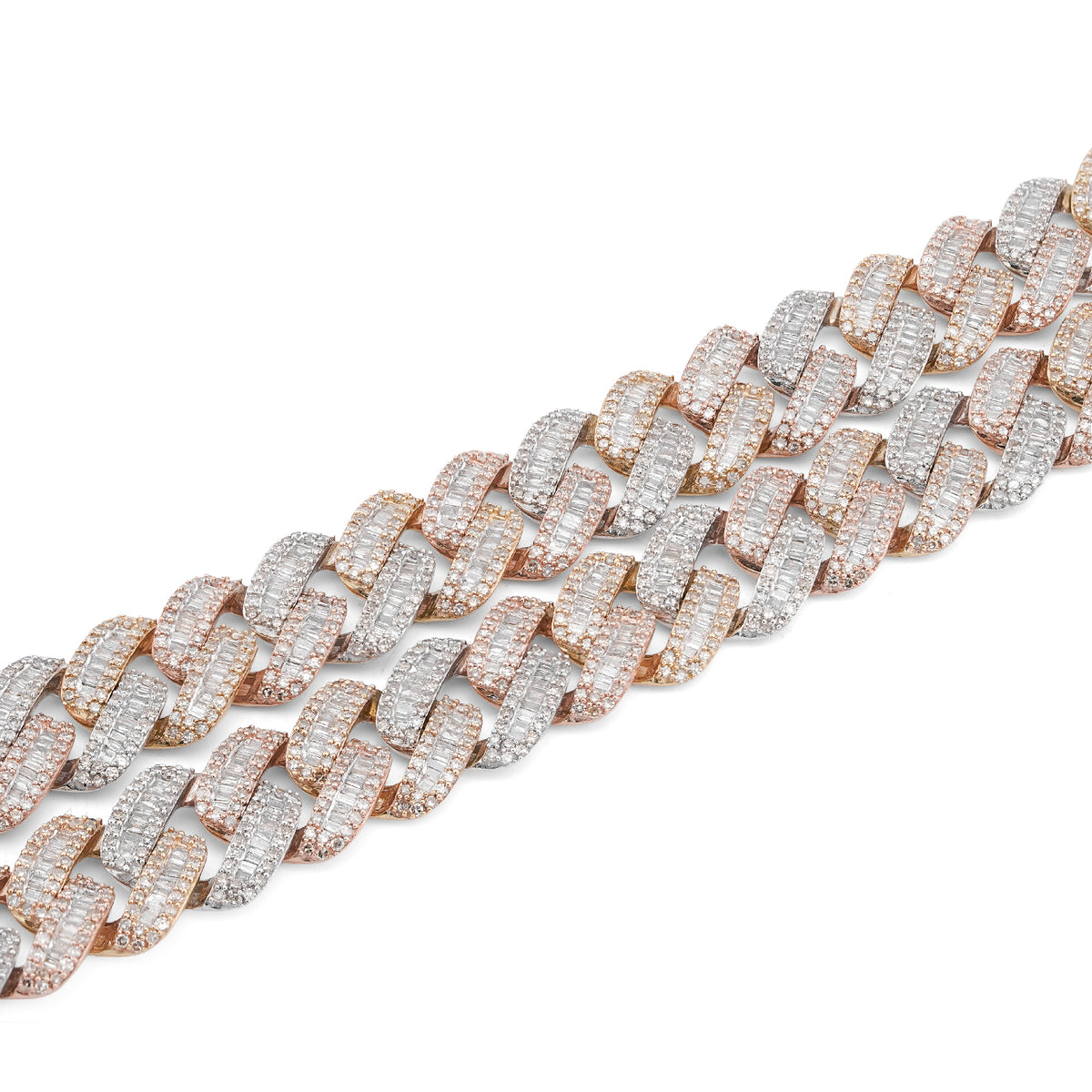 10K Rose Gold 8.60CT Natural Diamond Snake Cuban link Chain 10MM 22" Men Necklace — view 8