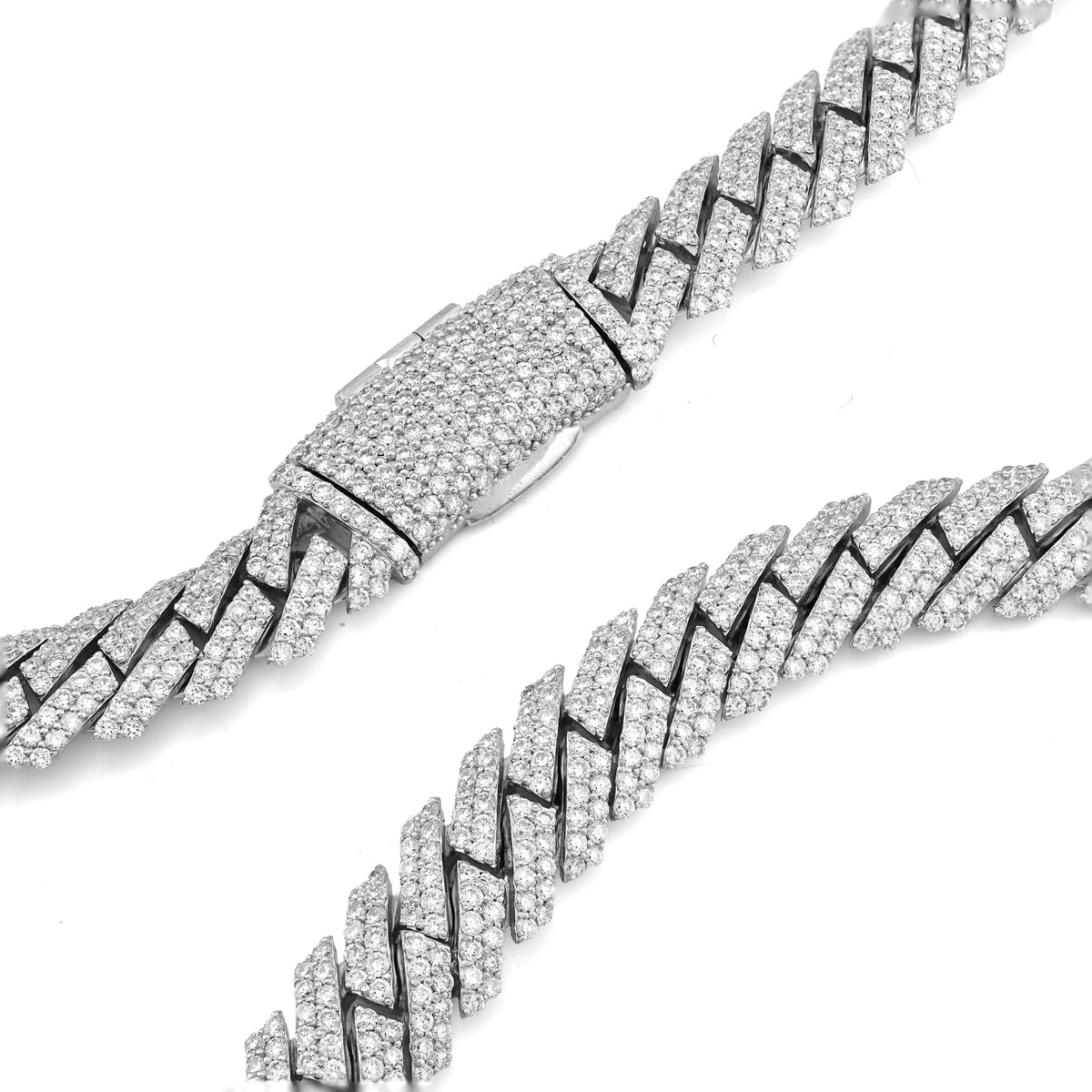 925 27.66CT Lab Diamond 11MM Snake Cuban Chain 21" Men Necklace — view 4