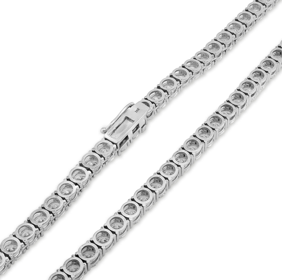 10K White Gold 55CTW Lab Diamond 50 Pointer 22" Tennis Chain 52.5g 5MM — view 2