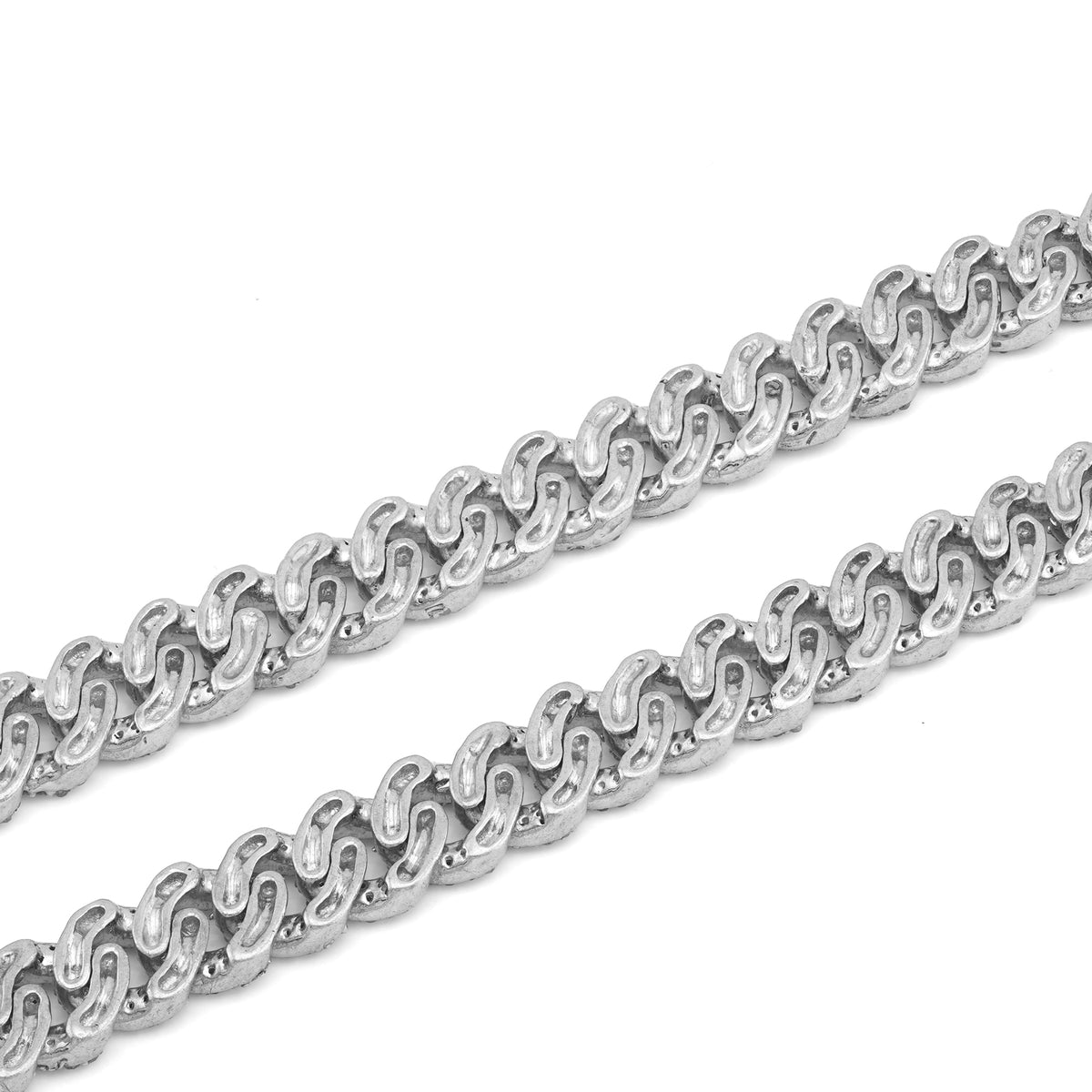 925 SS 8.10CT Natural Diamond 7MM Round Cuban Chain 22" Men Women Necklace — view 3