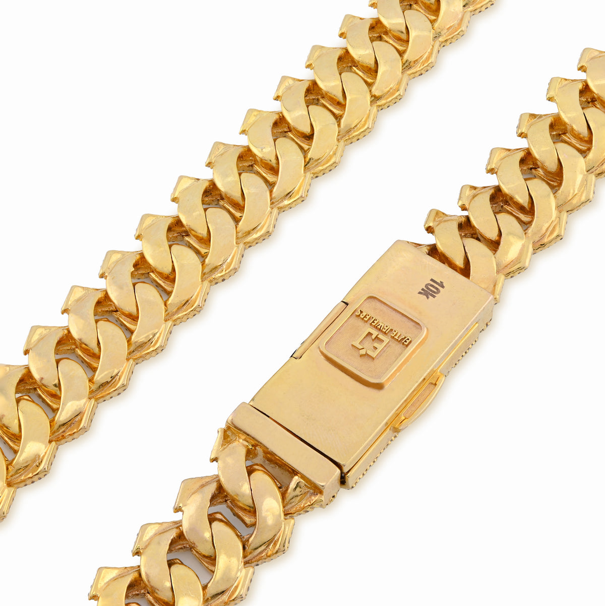10K yellow Gold 23.5CT Natural Diamond 14MM Cuban Link Chain 22" Men Necklace 169.6g — view 4
