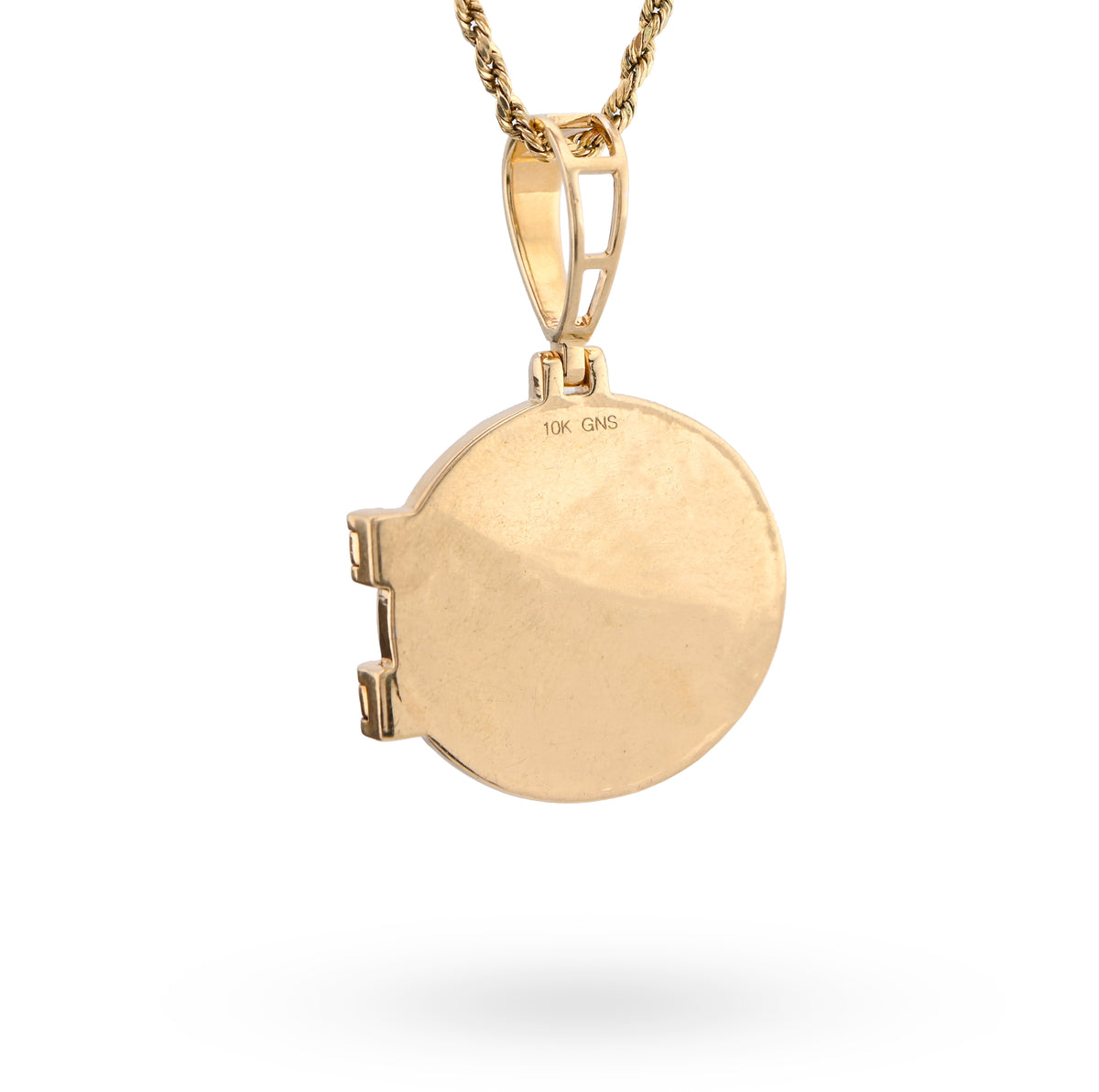 10K Yellow Gold Vault Door Memory Picture Pendant 0.6CT Natural Diamond Men Women Charm — view 9