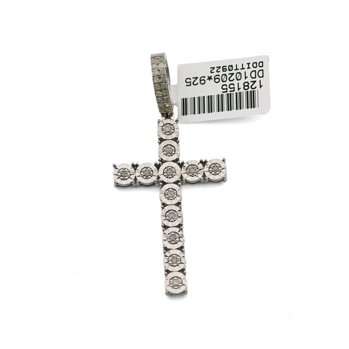 925 Natural Diamond 0.35CT Cross Pendant Men Women charm — view 1